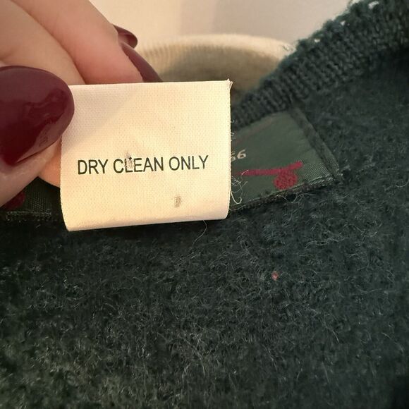 VTG Orvis Sweater Women’s 8 Forest Green Pure Wool Cardigan Silver Buttons Prep - Picture 9 of 11